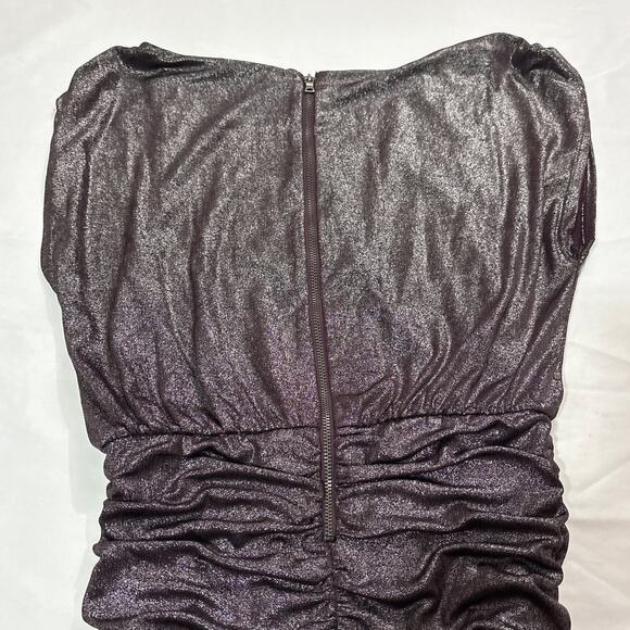 Alice + Olivia Womens 6 Shimmer Sparkly Y2k Party Cocktail Bodycon Dress Ruched - Picture 8 of 9